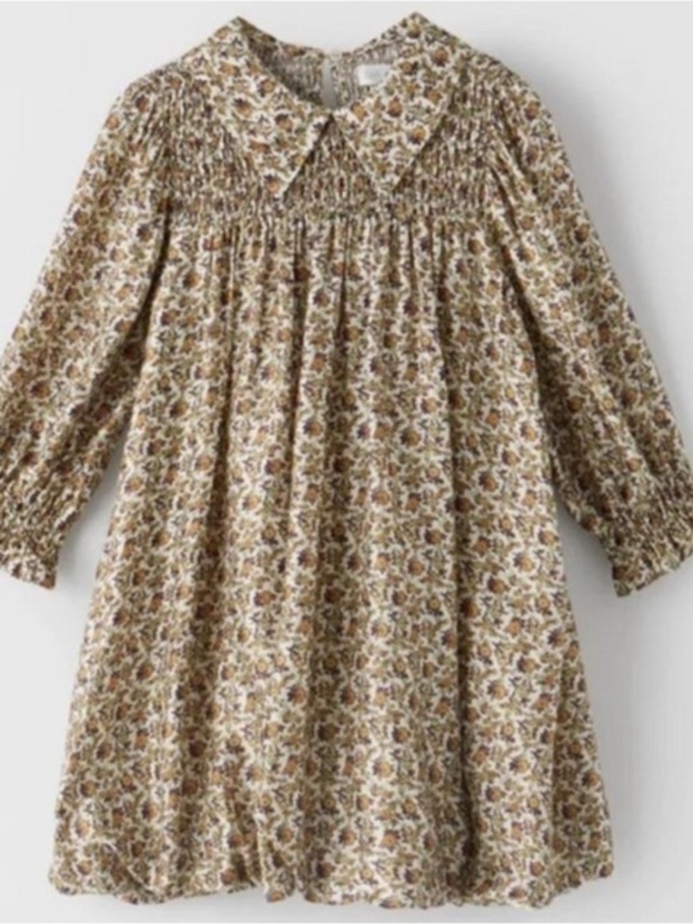 Zara Floral Smocked Dress with collar size 6